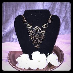 Black and Gold Bib Necklace